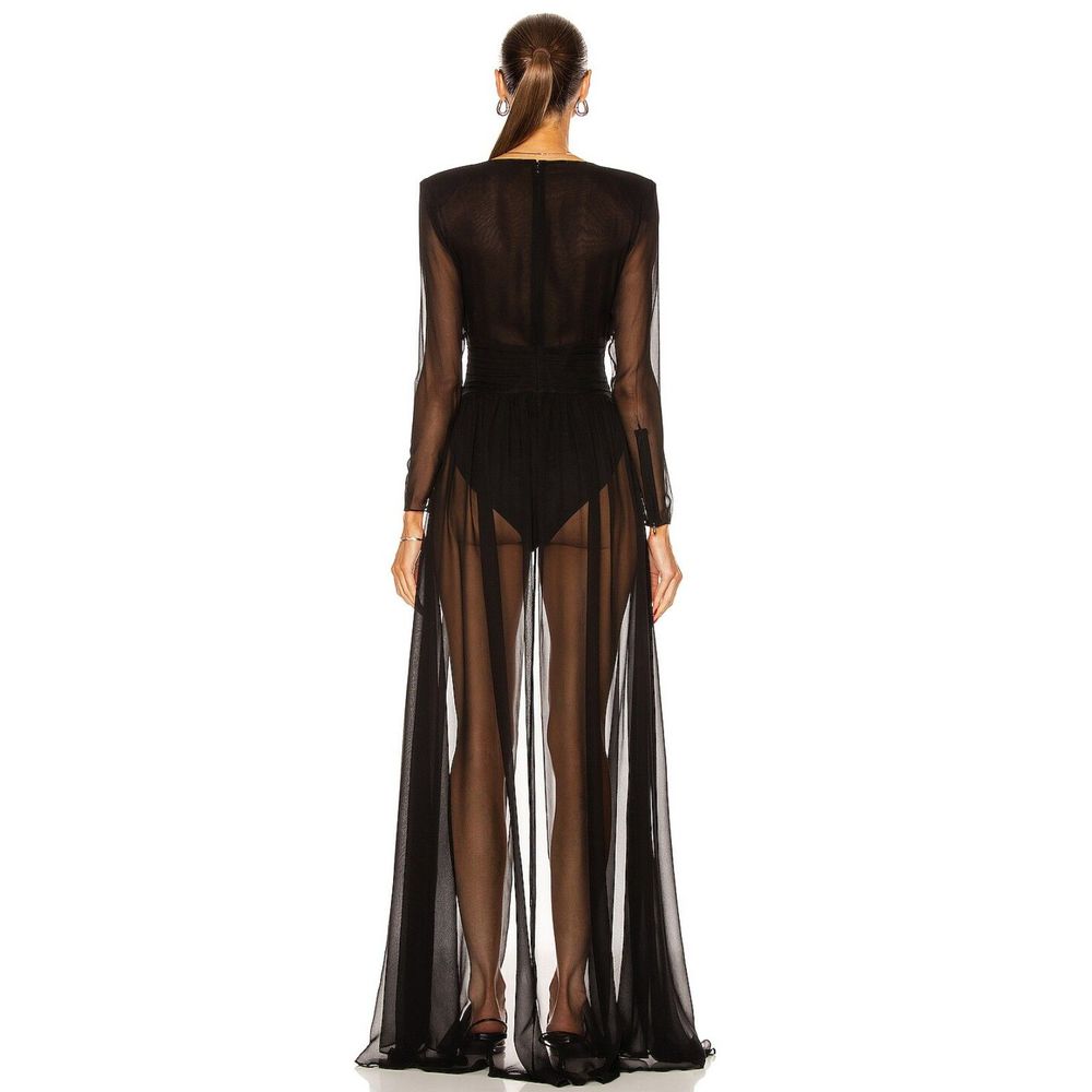 Retrofete Women's Black Angela Dress Silk Long Size Extra Small XS - Picture 2 of 7